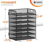 GoldOrcle 8 Tier Paper Letter Tray Organizer with Handles, Mesh Desk File Holder Storage Organization for Office School Desktop - Image 2